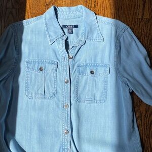 CHAPS Long Sleeved Denim Dress